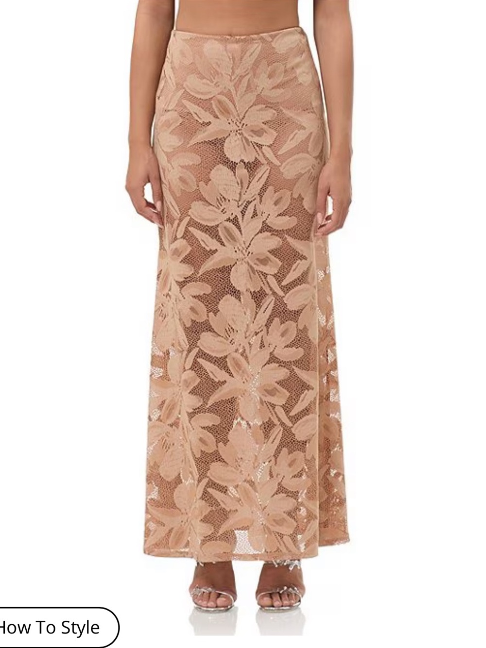 AFRM Tilly Crochet Floral Lace Coordinating Maxi Skirt
